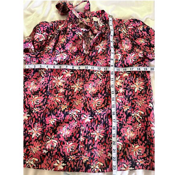 Marni 100% Silk Blouse Top with Tie Neck and 3/4 Sleeves - size EU 38 - Picture 4 of 8